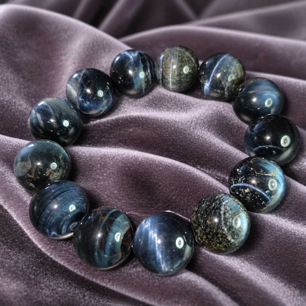 [Cat's Eye] 18mm Natural Blue Tiger's Eye Bracelet