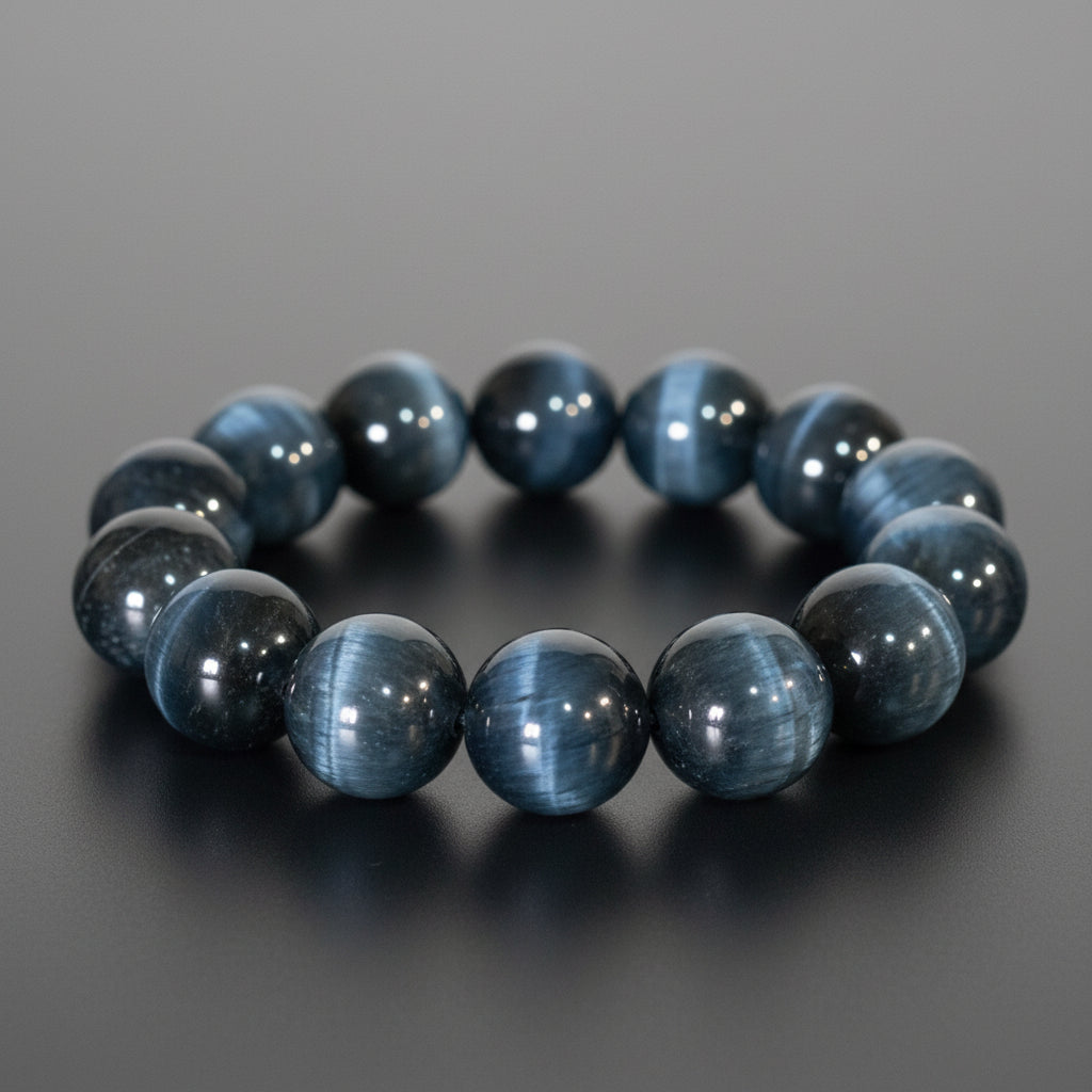 [Cat's Eye] 18mm Natural Blue Tiger's Eye Bracelet