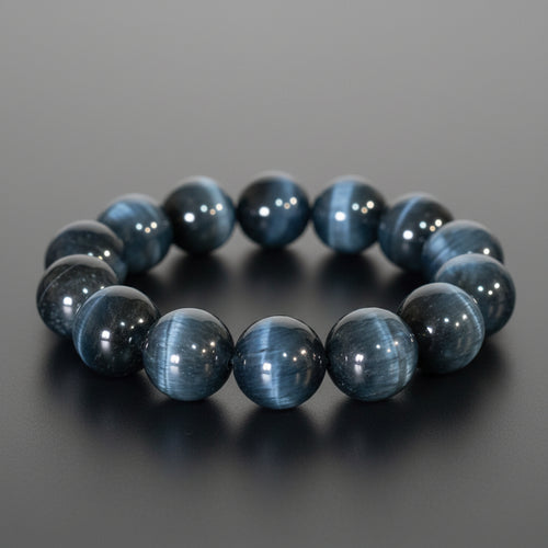 【靈貓之眼】天然藍虎眼石手串｜18mm・手圍 17cm