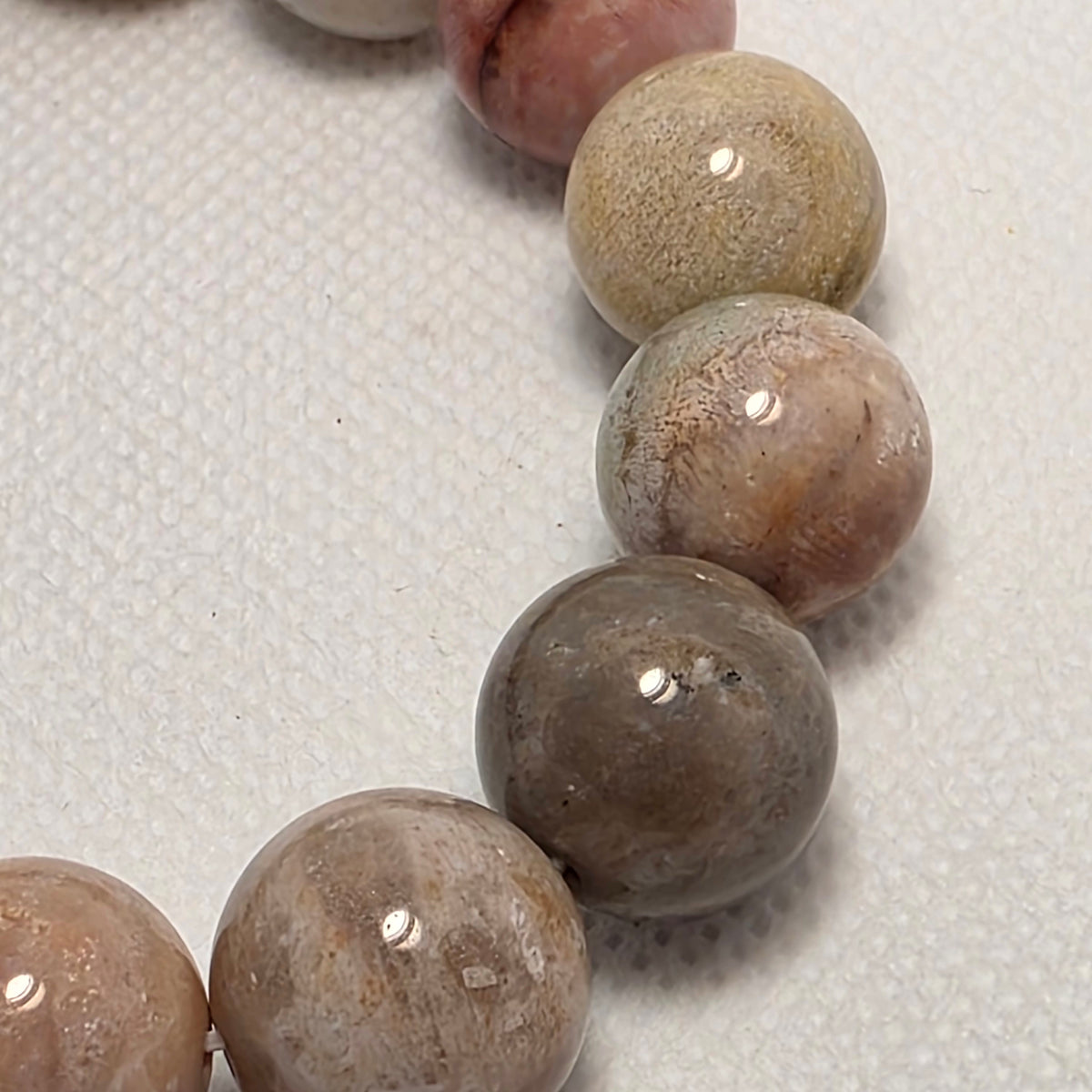 【靈貓之眼】天然老礦彩油畫菊花石手鏈｜15mm・手圍 17cm