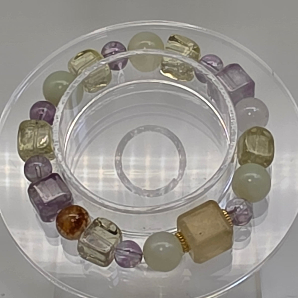 【靈貓之眼】天然復古方塊多寶手串｜8-24mm・手圍 16cm