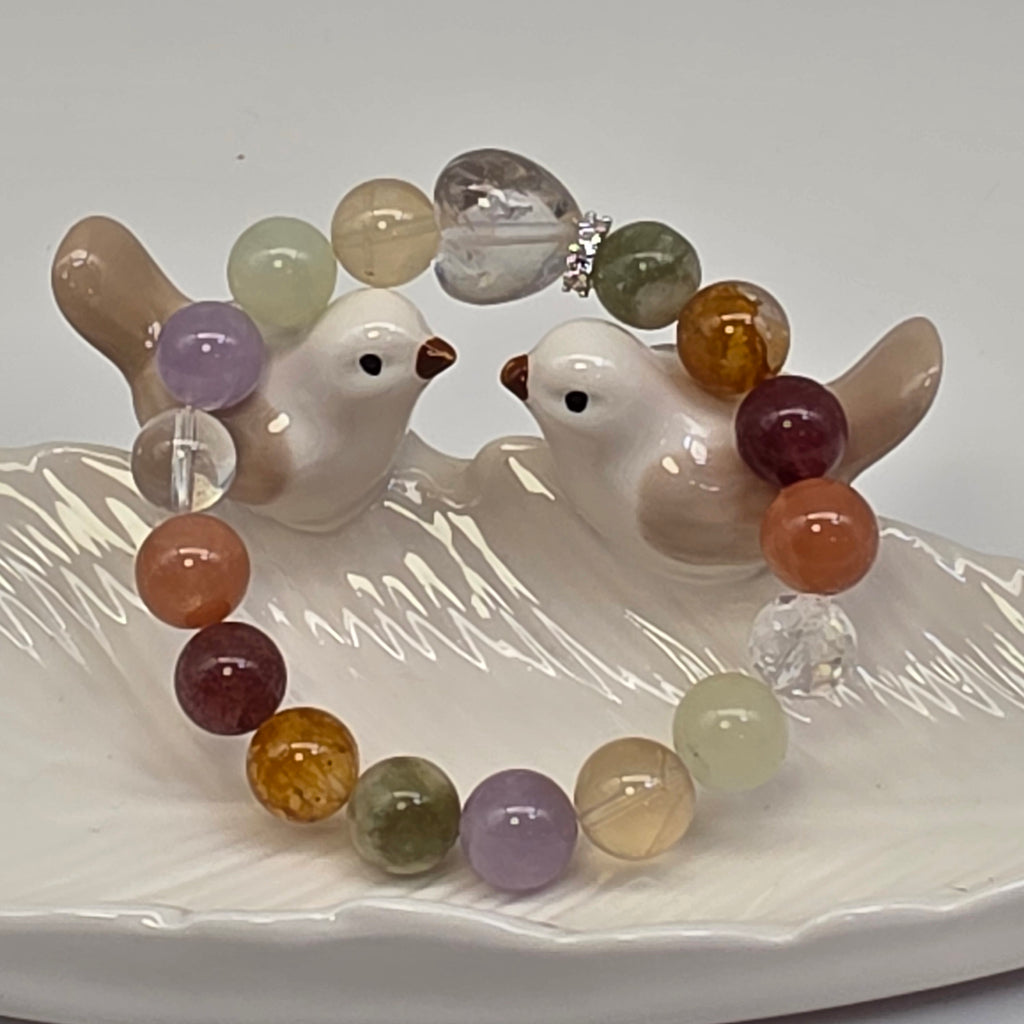 【靈貓之眼】天然愛心多寶手串｜11–13mm・手圍 16cm