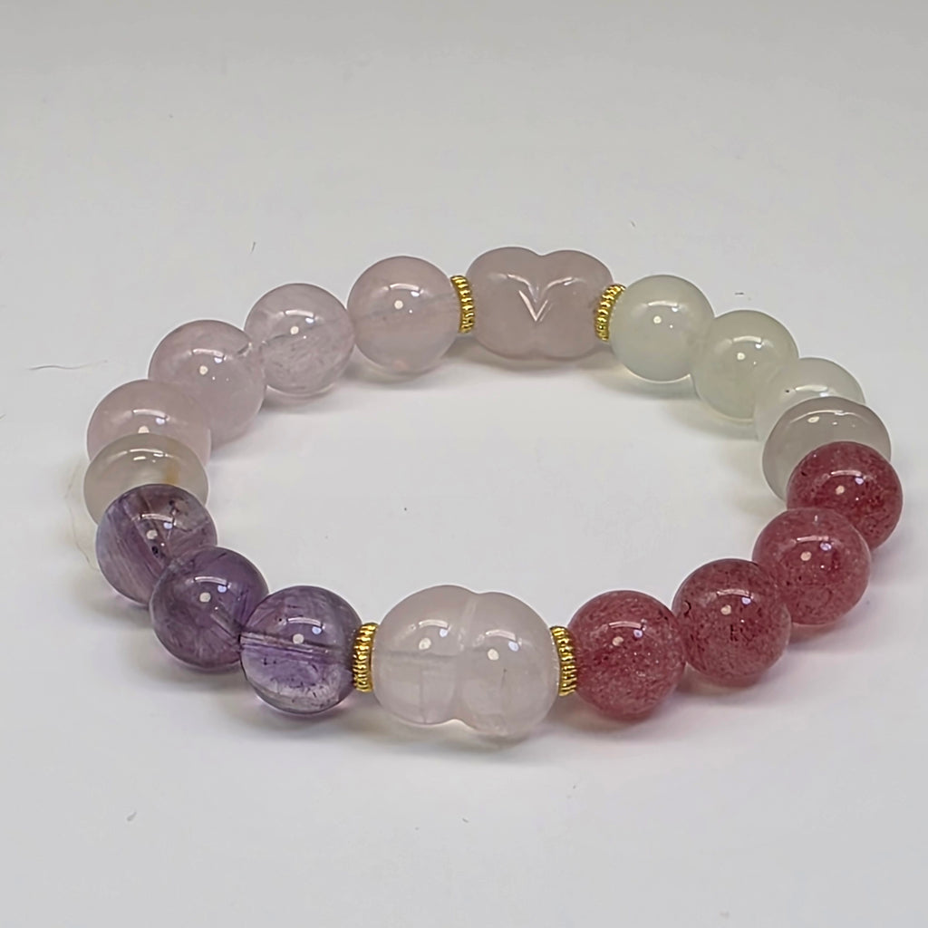 【キャッツアイ】天然グラデーションジェムストーンブレスレット｜10-11mm・手首周り 16cm