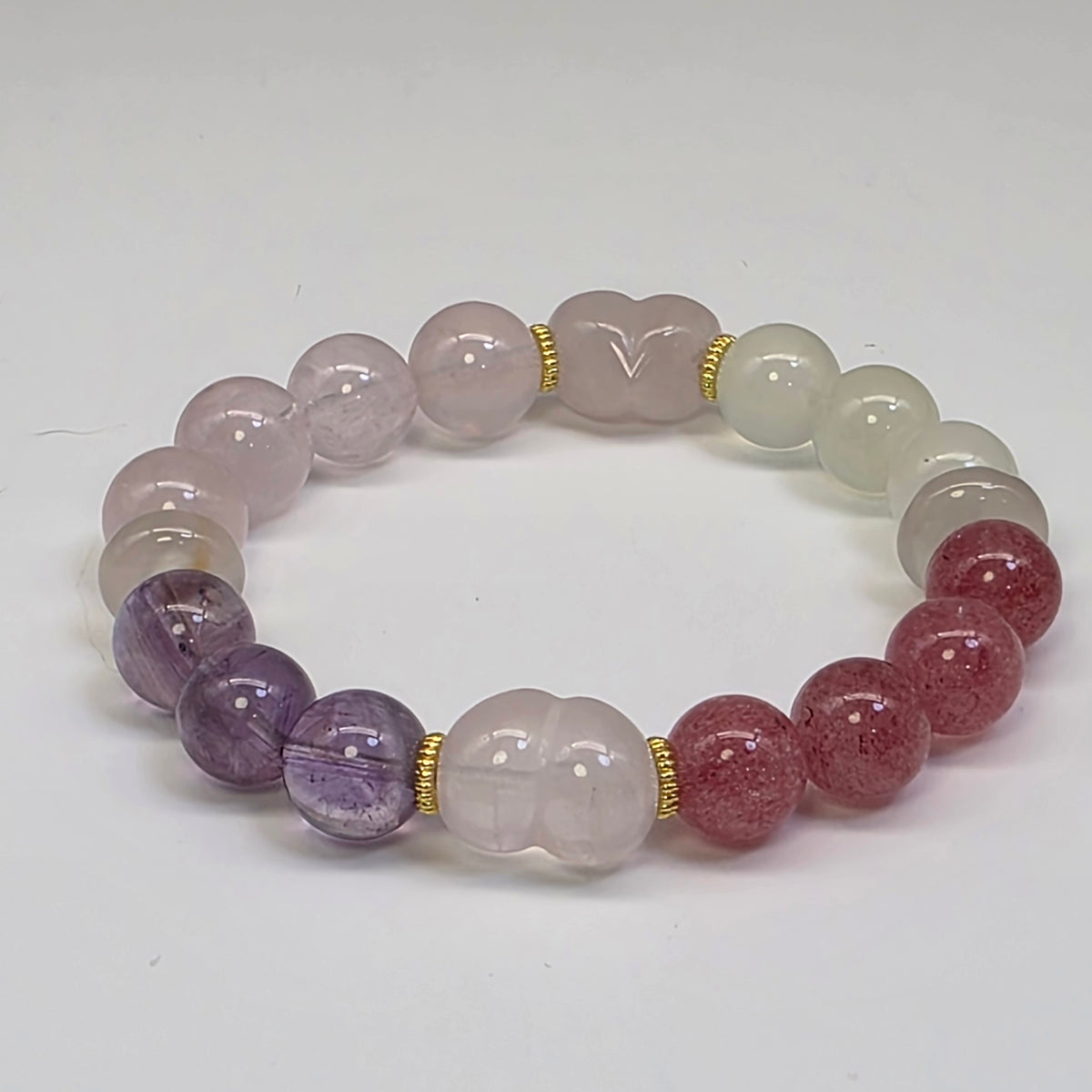 【キャッツアイ】天然グラデーションジェムストーンブレスレット｜10-11mm・手首周り 16cm