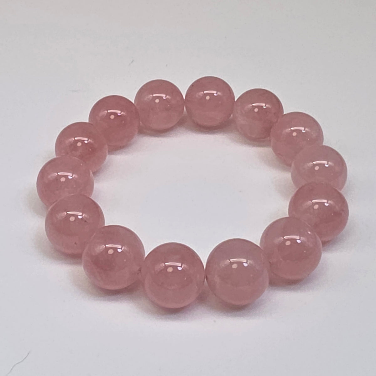 【靈貓之眼】頂級粉晶手串｜16mm・手圍18cm