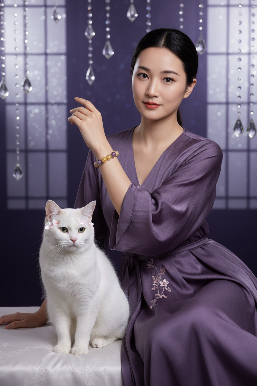 【 靈貓之眼-四店長 美美特選 】14mm頂級天然彩鋰雲母手串（奢華霓虹星光鱗片/深度抗焦慮安神/18cm手圍）