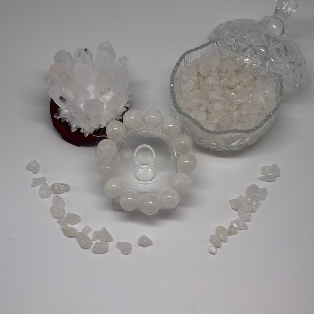 【靈貓之眼】天然白雪幽靈手串｜17mm