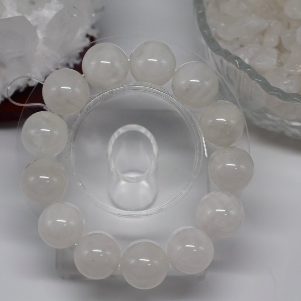 【靈貓之眼】天然白雪幽靈手串｜17mm