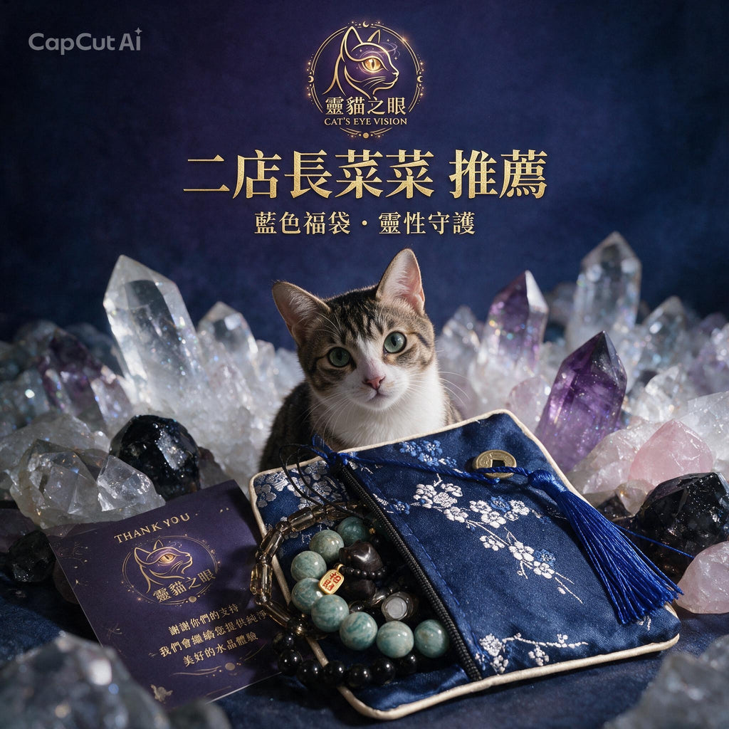［二店長菜菜推薦｜藍色驚喜福袋］，親切又帶點神秘感。

英文名稱：Manager Cai Cai’s Pick | Blue Surprise Lucky Bag