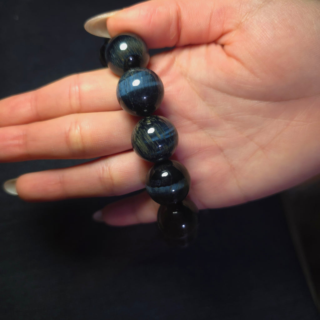 [Cat's Eye] 18mm Natural Blue Tiger's Eye Bracelet