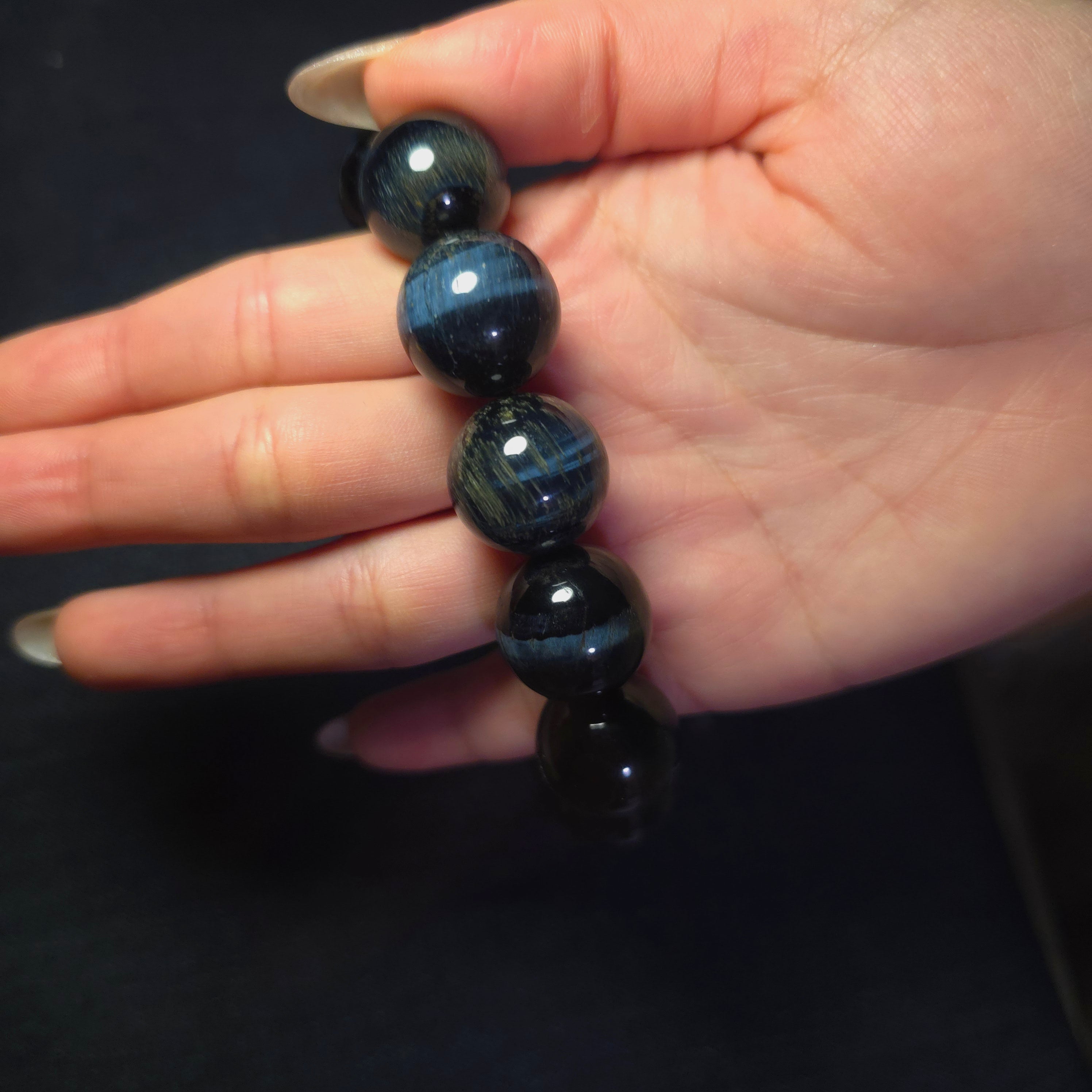 [Cat's Eye] 18mm Natural Blue Tiger's Eye Bracelet