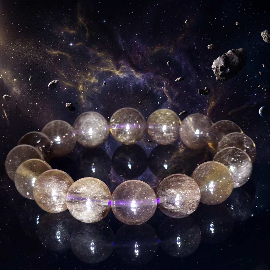 【靈貓之眼－大店長 毛毛特選】利比亞隕石玻璃手串｜13mm
English name: Head Manager Mao Mao’s Pick | Libyan Desert Glass Bracelet · 13mm